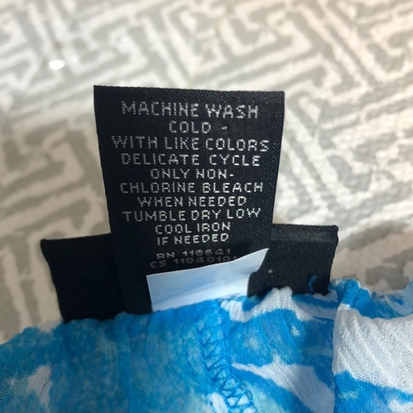 Lane Bryant Sheer Floral Pattern Tie Bow 16 - Picture 8 of 8